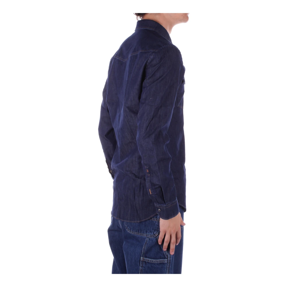 Dondup Denim Clip Front Zakken Shirt Blue Heren
