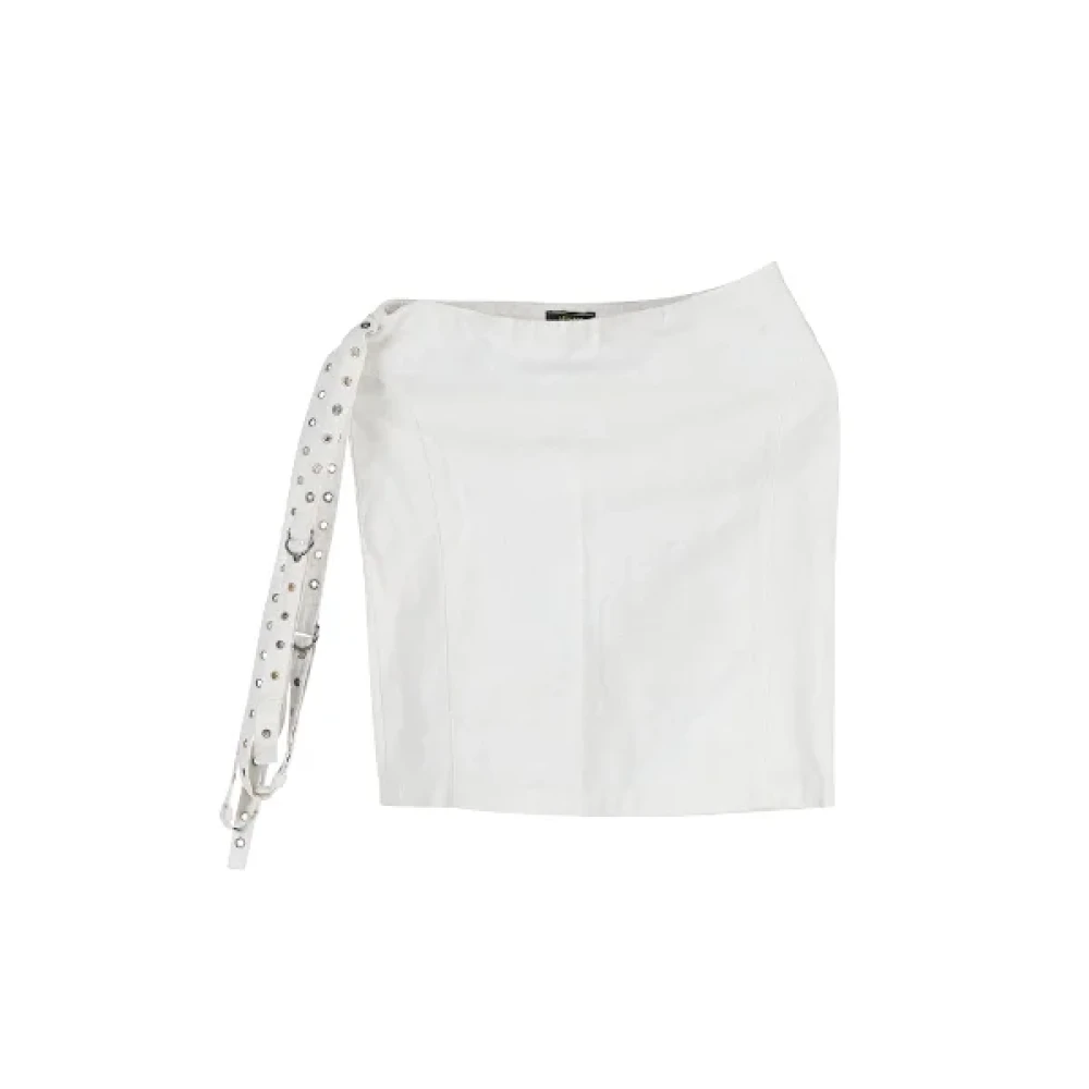 Versace Pre-owned Tweedehands Katoenen Shorts-Rokken White Dames