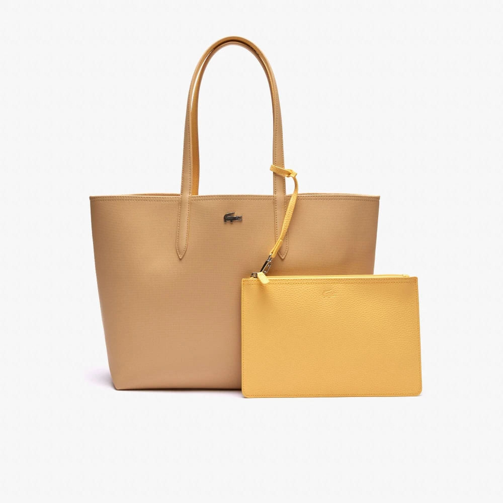 Lacoste Anna Schoudertas in Zwart Yellow Dames