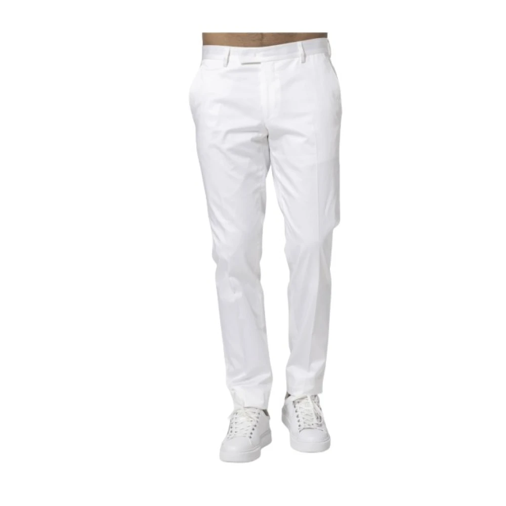 Karl Lagerfeld Witte katoenen satijnen pantalon White Heren