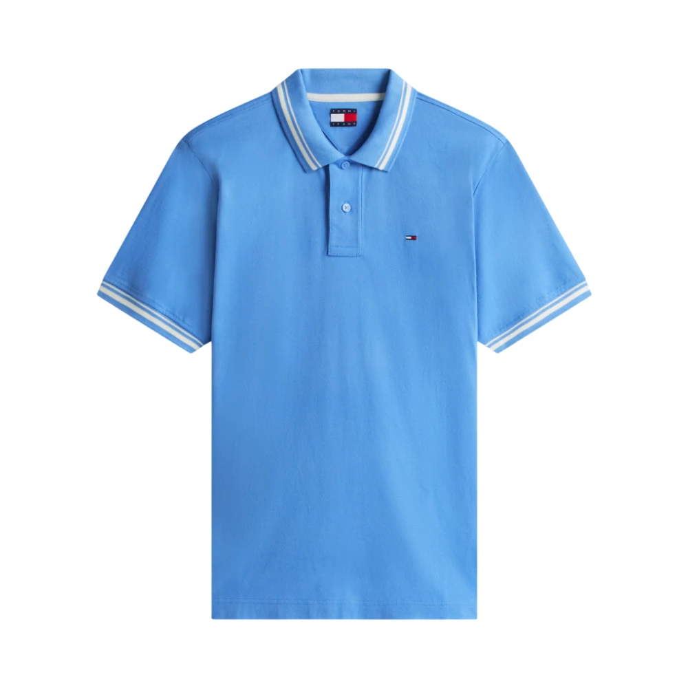 Tommy Jeans , Polo Shirts, Male, Blue, M, T-Shirts And Polos Azure