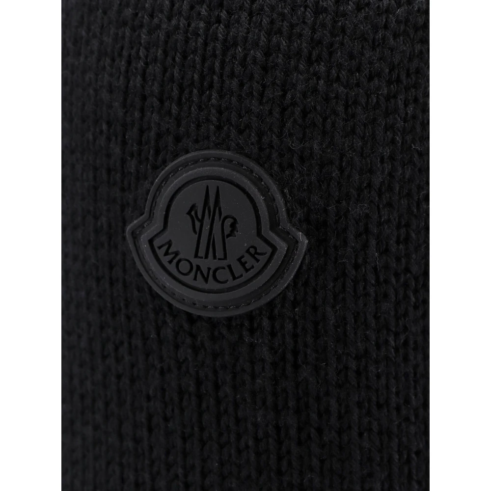 Moncler Wollen gewatteerde jas met hoge kraag Black Heren