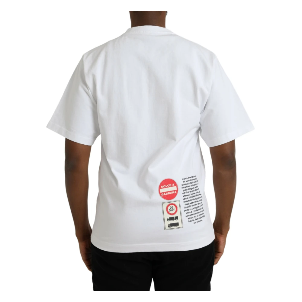 Dolce & Gabbana Amor Heart Crewneck T-Shirt White Heren