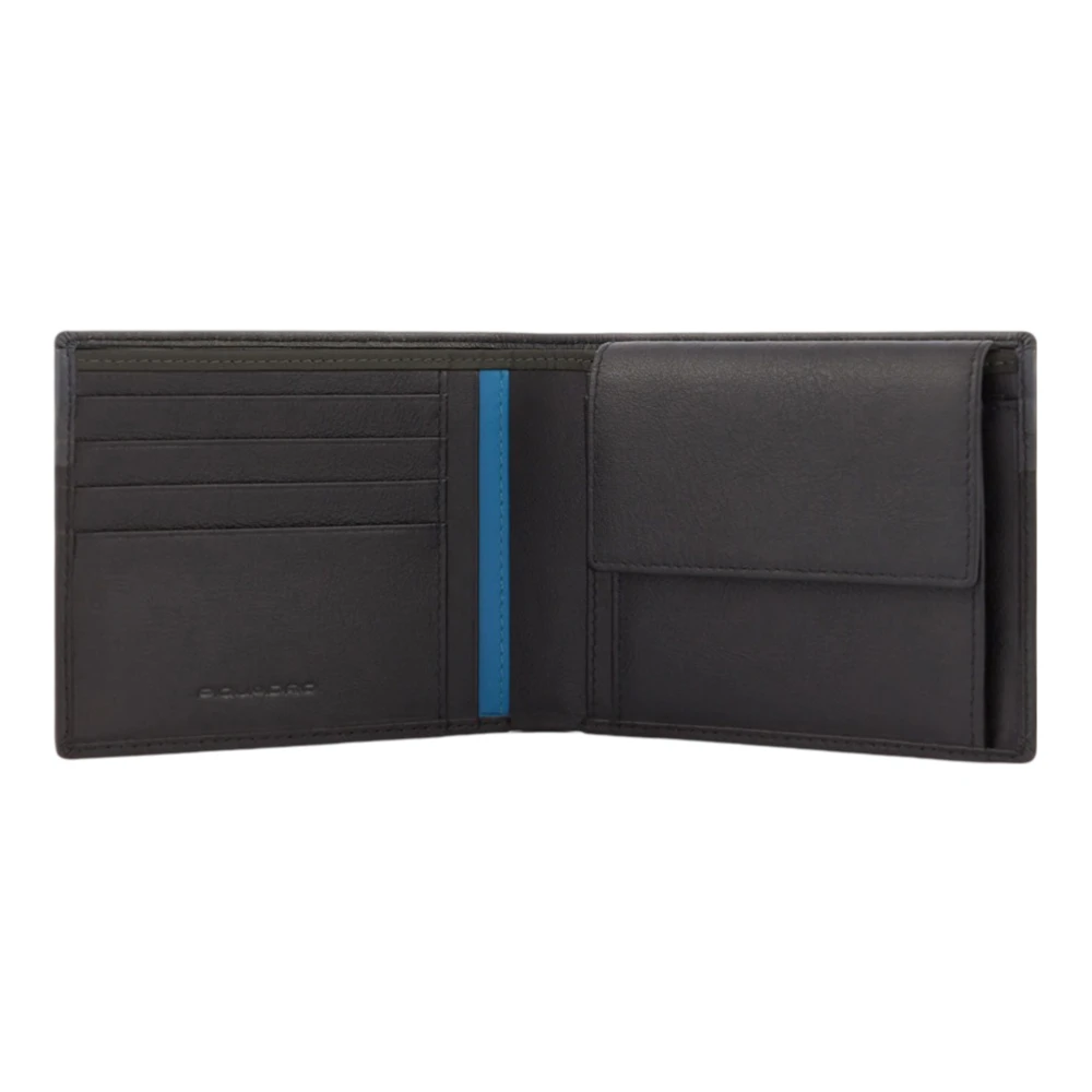 Piquadro Multicolor Portemonnee en Kaarthouder met Muntvak Black Heren