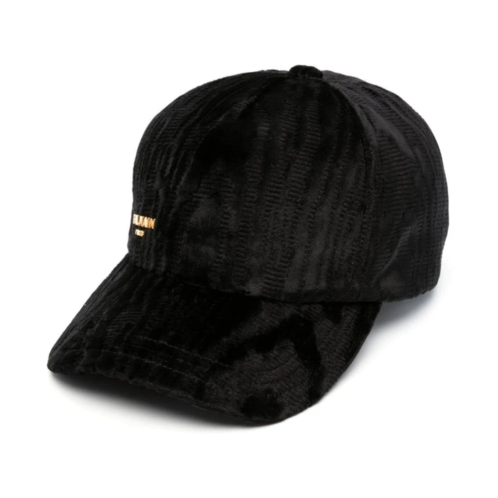 Balmain Fluweel & Gouden Letters Pet Black Heren