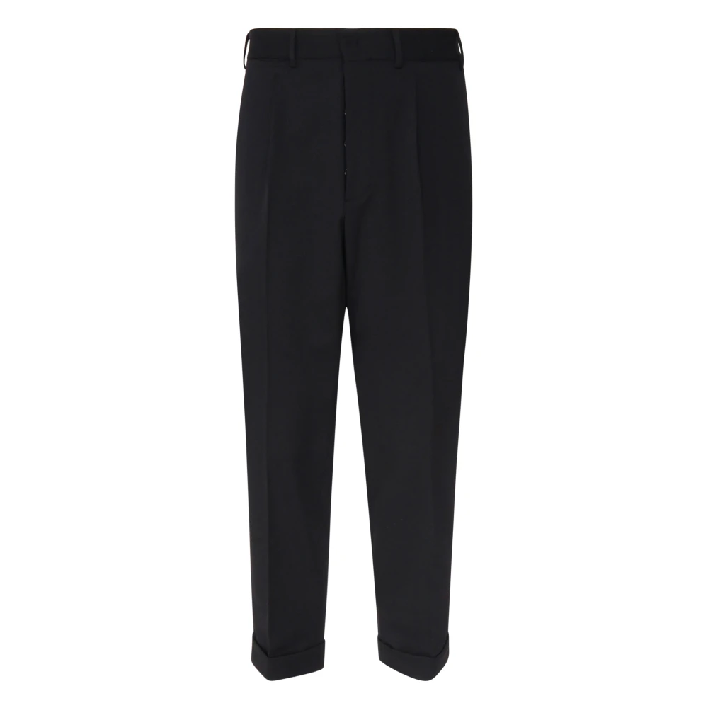 Mauro Grifoni Zwarte Broek Met Manchetten Rits Black Heren