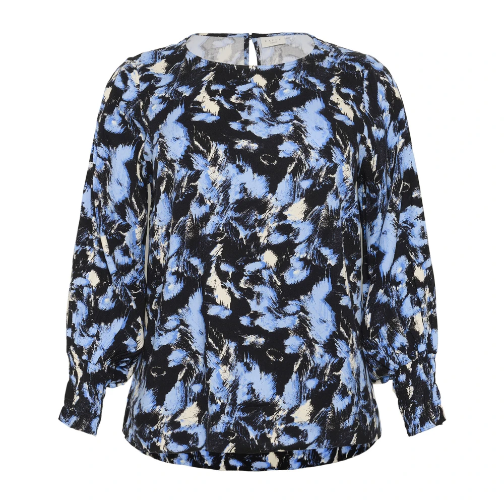 Kaffe Curve Women's Multicolor Graphic Strokes Blouse 3XL