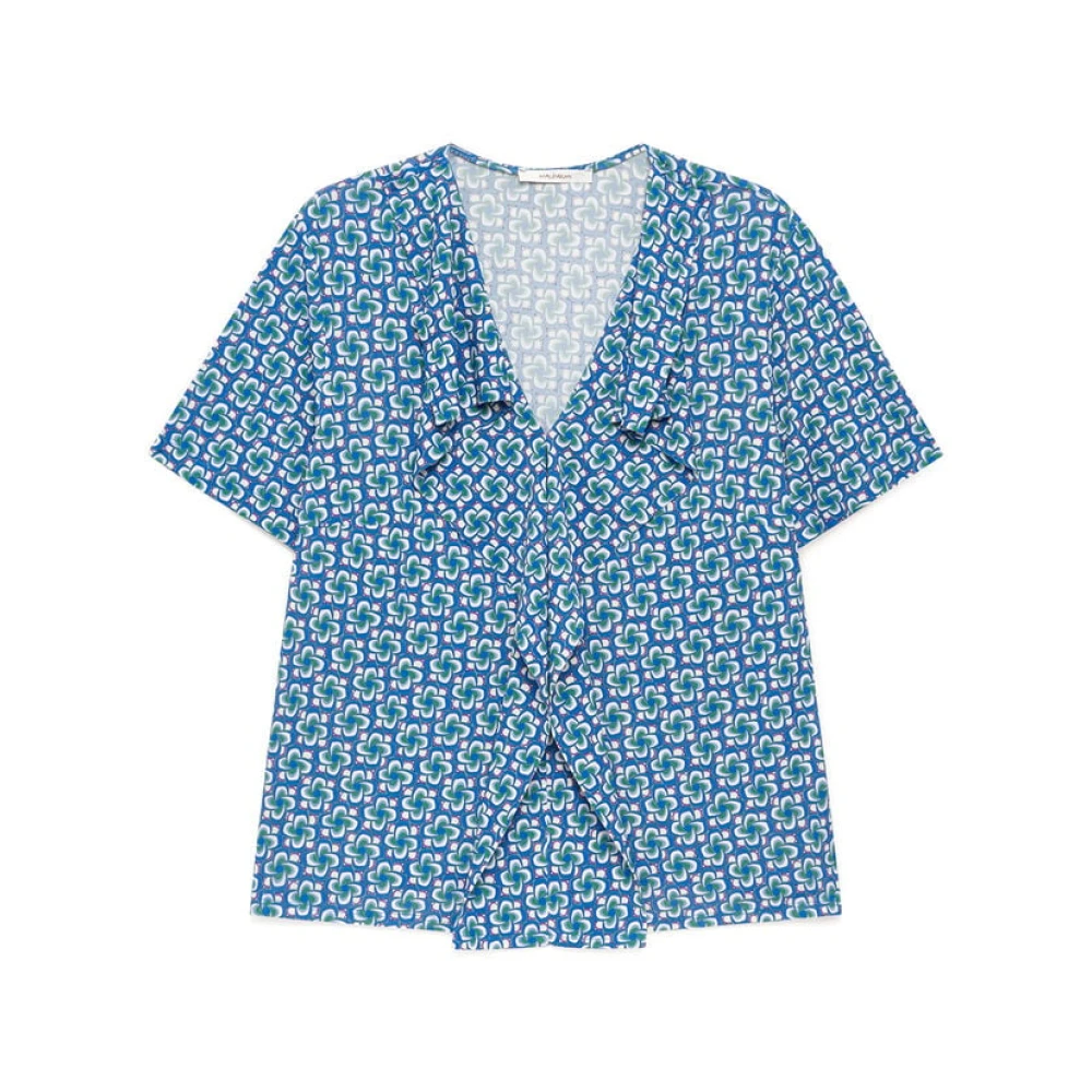 Maliparmi Women's Blue Blouses, Xs, Mini Mouliné Top