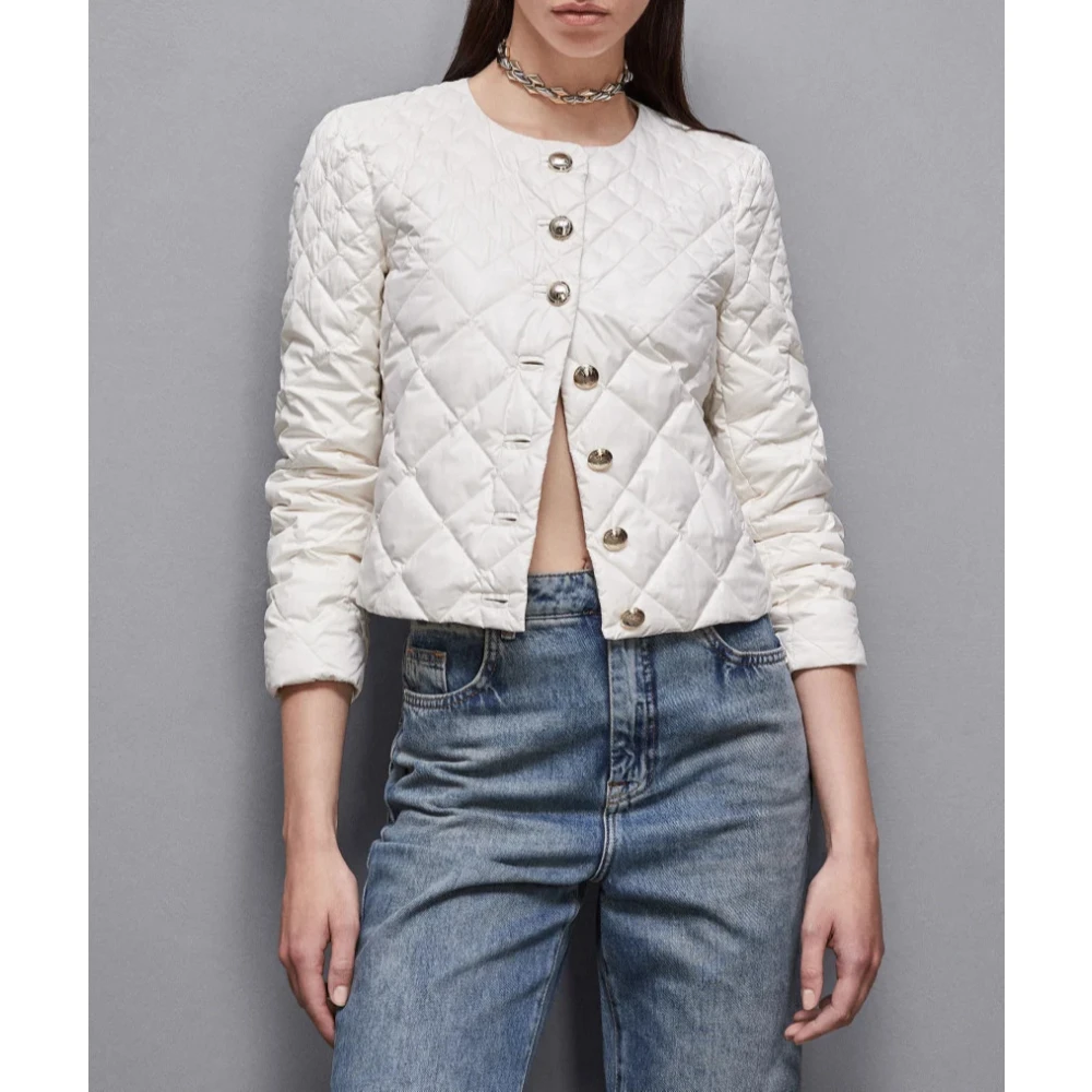 PATRIZIA PEPE Ultralight Puffer Jacket White Dames