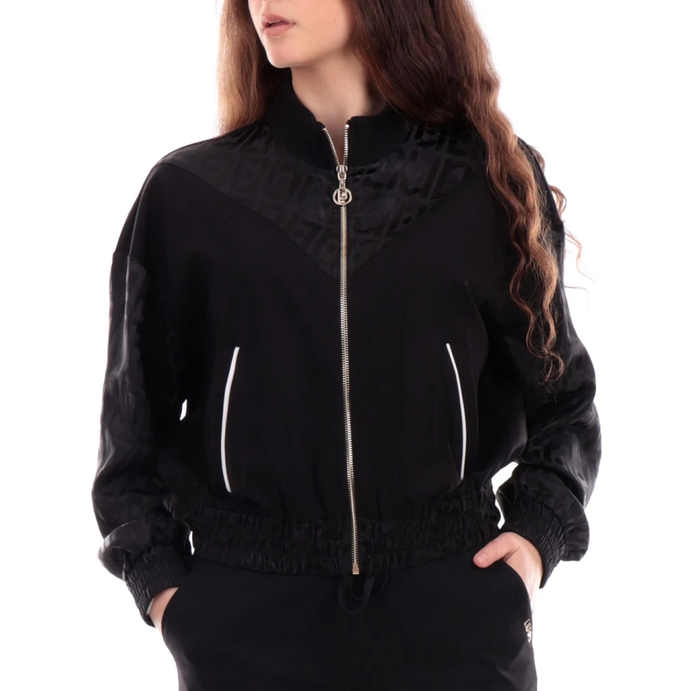 Liu Jo Zwarte Zip Sweatshirt voor Vrouwen Black Dames