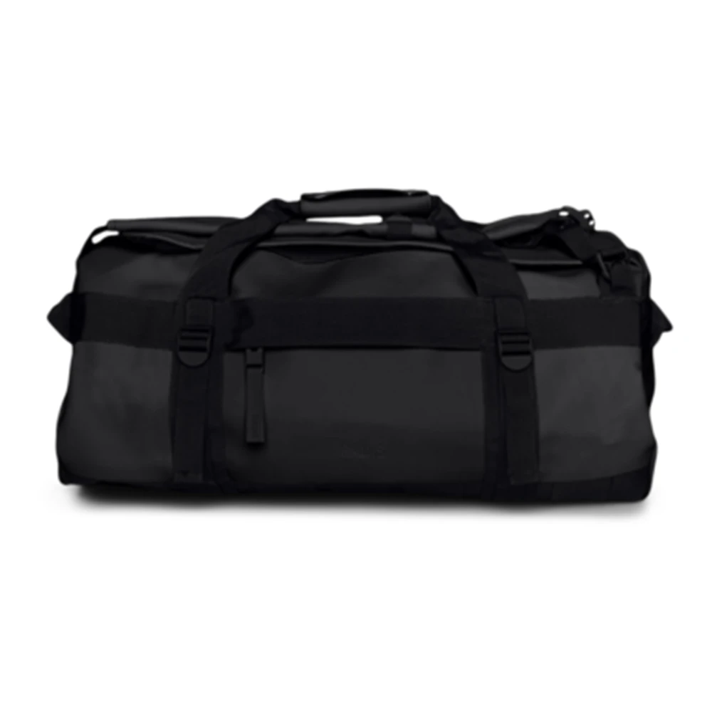 Rains Unisex Black Weekend Bags, One Size, Texel Small Duffel Bag