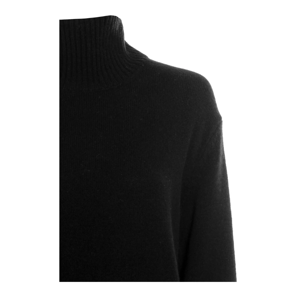 drykorn Turtleneck Gebreide Jurk met Splitten Black Dames