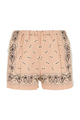 Printed Linen Blend Shorts