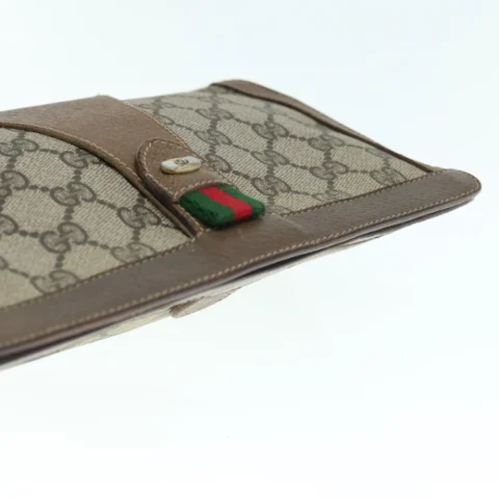 Gucci Vintage Pre-owned Leather clutches Beige Dames