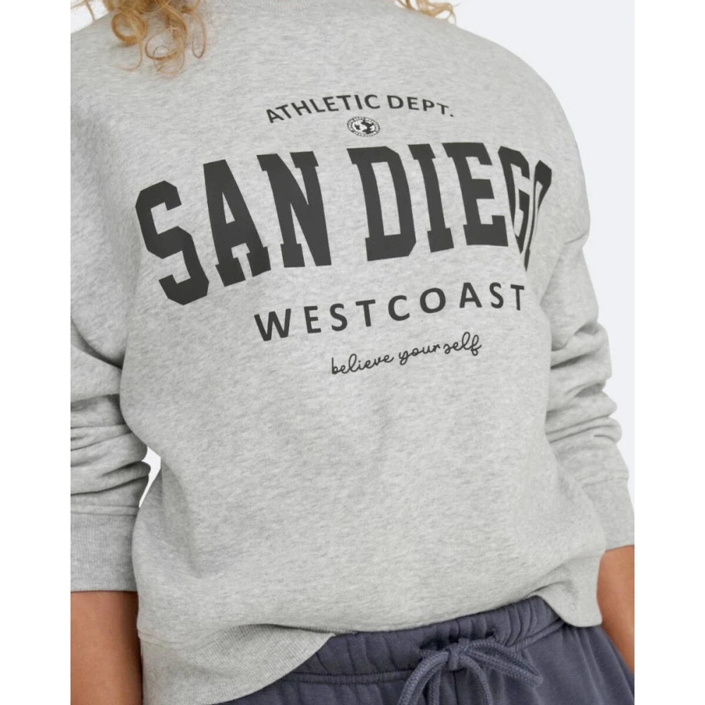 Only Life Crew Sweatshirt Lange Mouwen Gray Dames