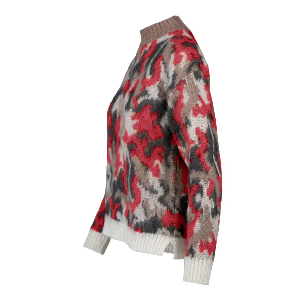 BomBoogie Camouflage Mohair Turtleneck Sweater Multicolor Dames