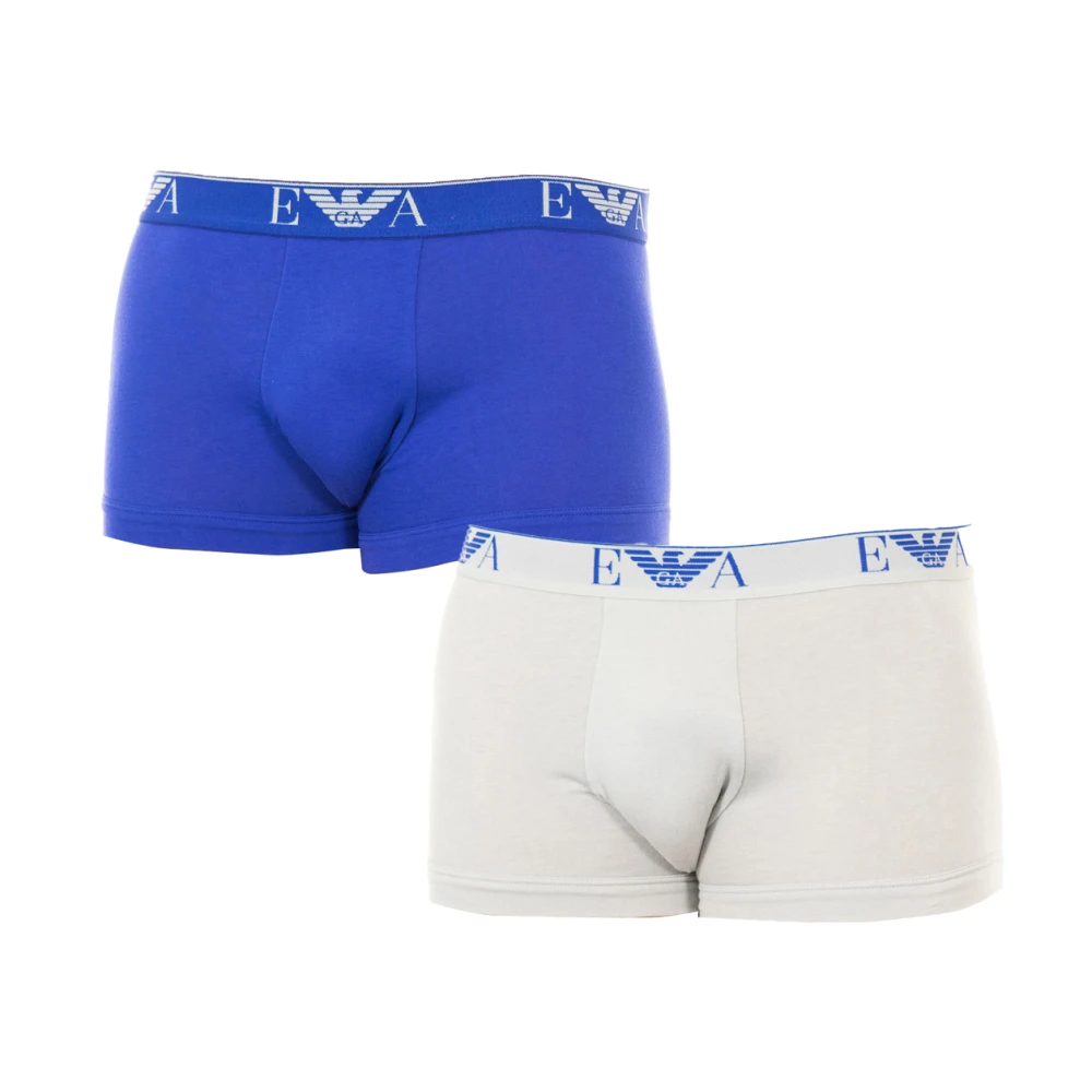 Emporio Armani Men's Multicolor Pack-2 Retro Elastic Cotton Boxers - Underpants - S - Underwear