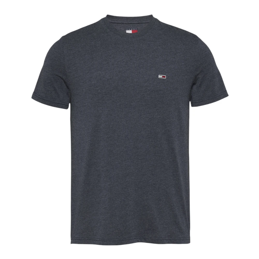 Tommy Jeans Blauw Plain Short Sleeve T-Shirt Blue Heren