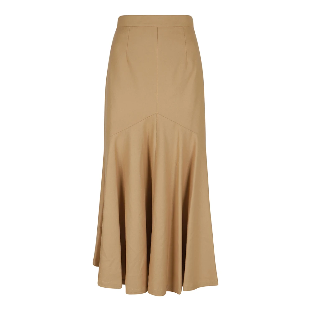 Patou Bruine Wollen Rok Aw24 Beige Dames