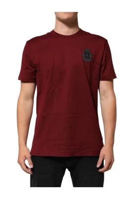 Röd Crest Logo Patch T-shirt