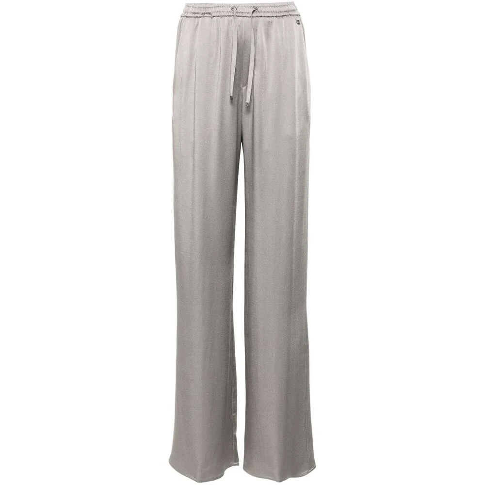 Herno Crepe Textuur Broek met Elastische Tailleband en Trekkoord Gray Dames