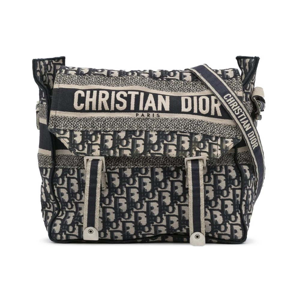 Dior Vintage Women's Blue Pre-Owned Dior Oblique Messenger Bag