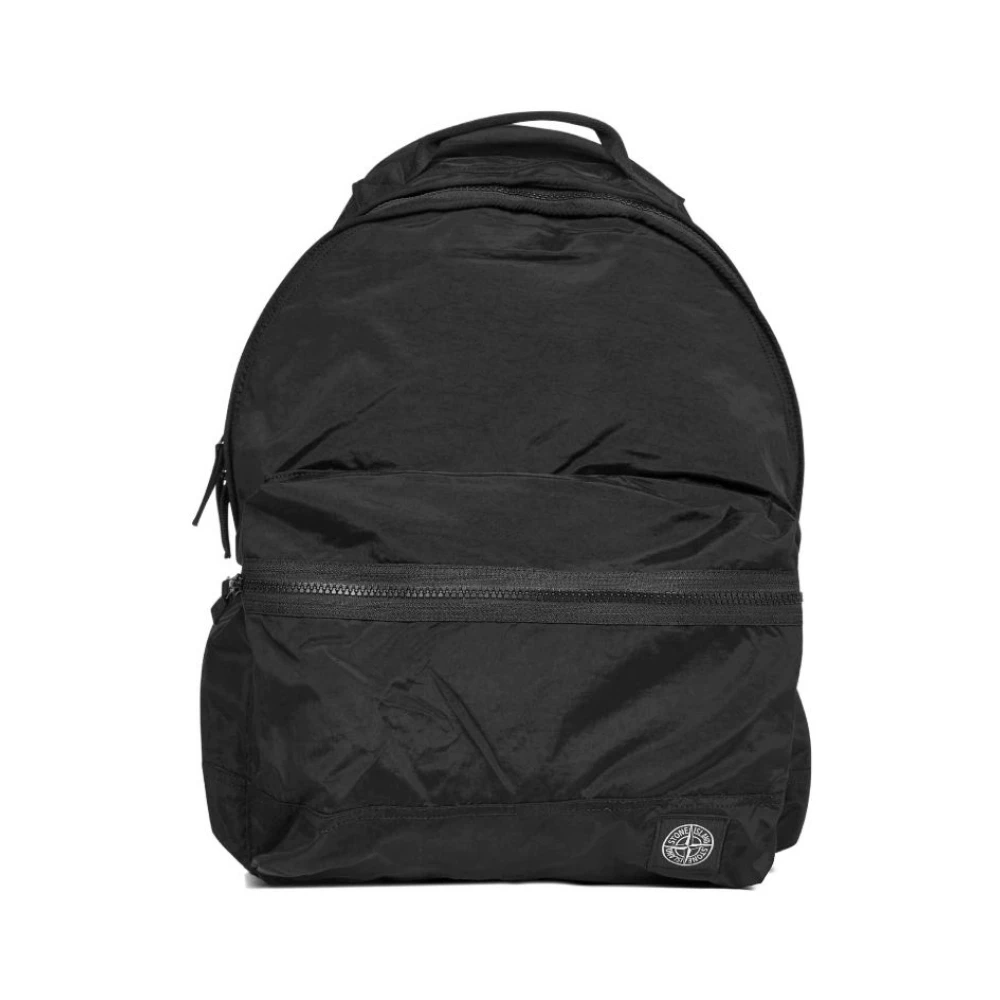 Stone Island Men's Black Polyamide Backpack - Backpacks - One Size - Bags