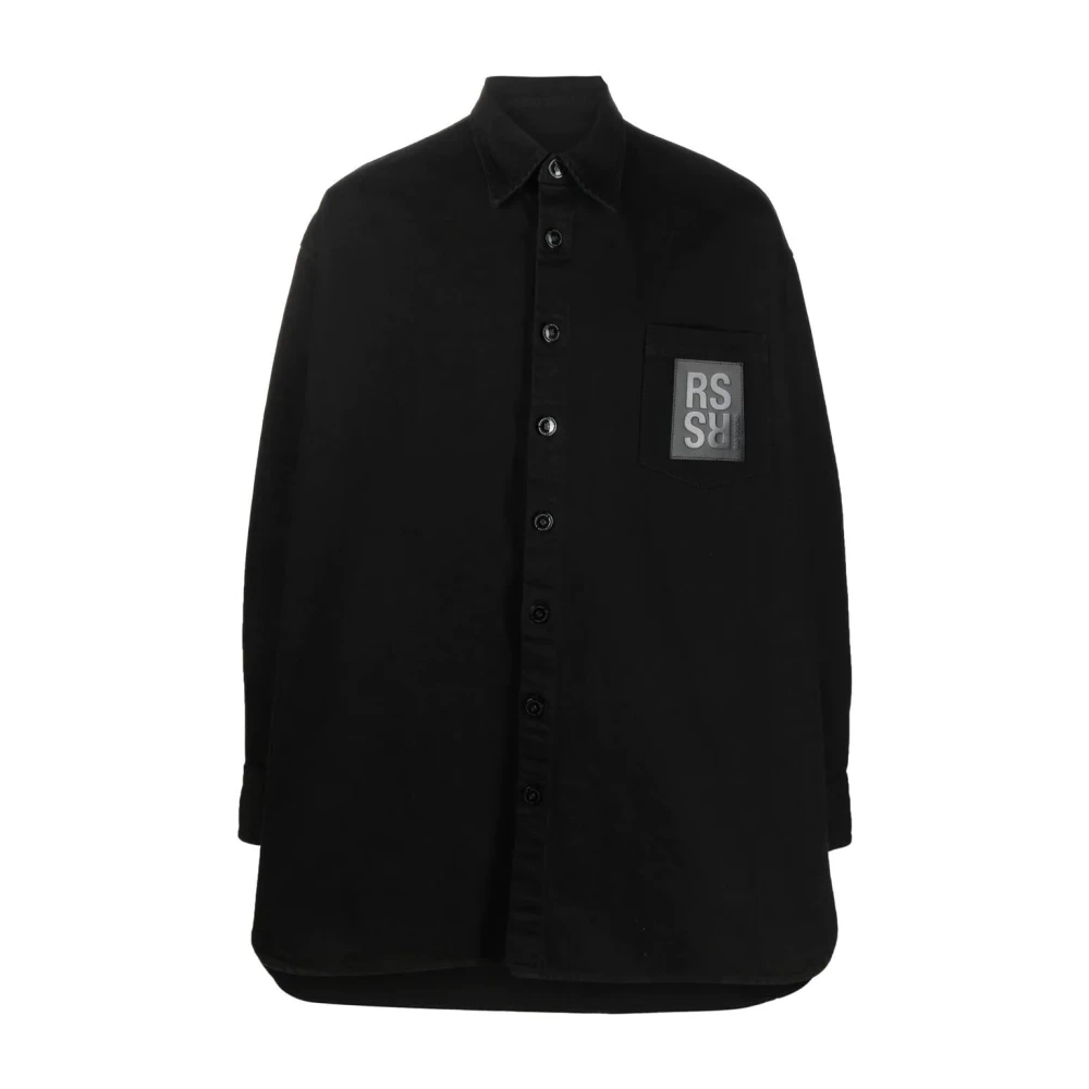 Raf Simons Zwarte Logo-Patch Longsleeve Shirt Black Heren