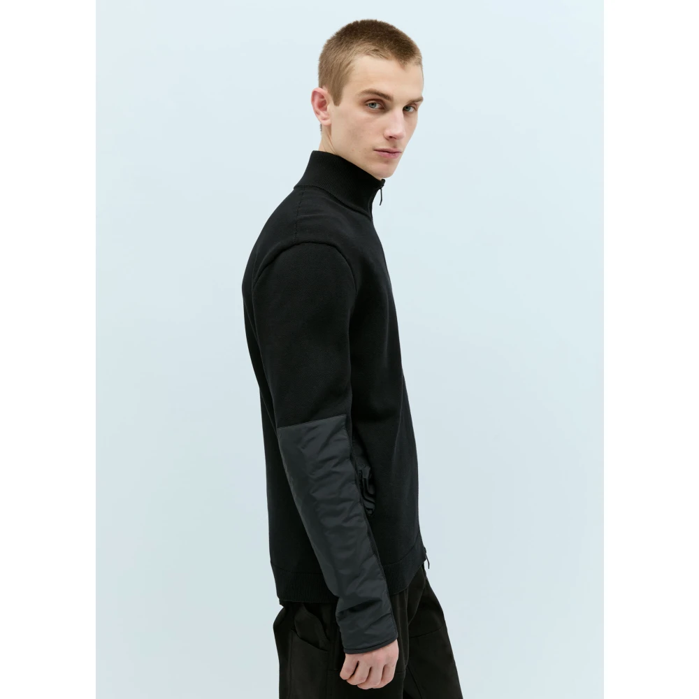 Moncler Tech Panel Zip-Up Sweatshirt Black Heren