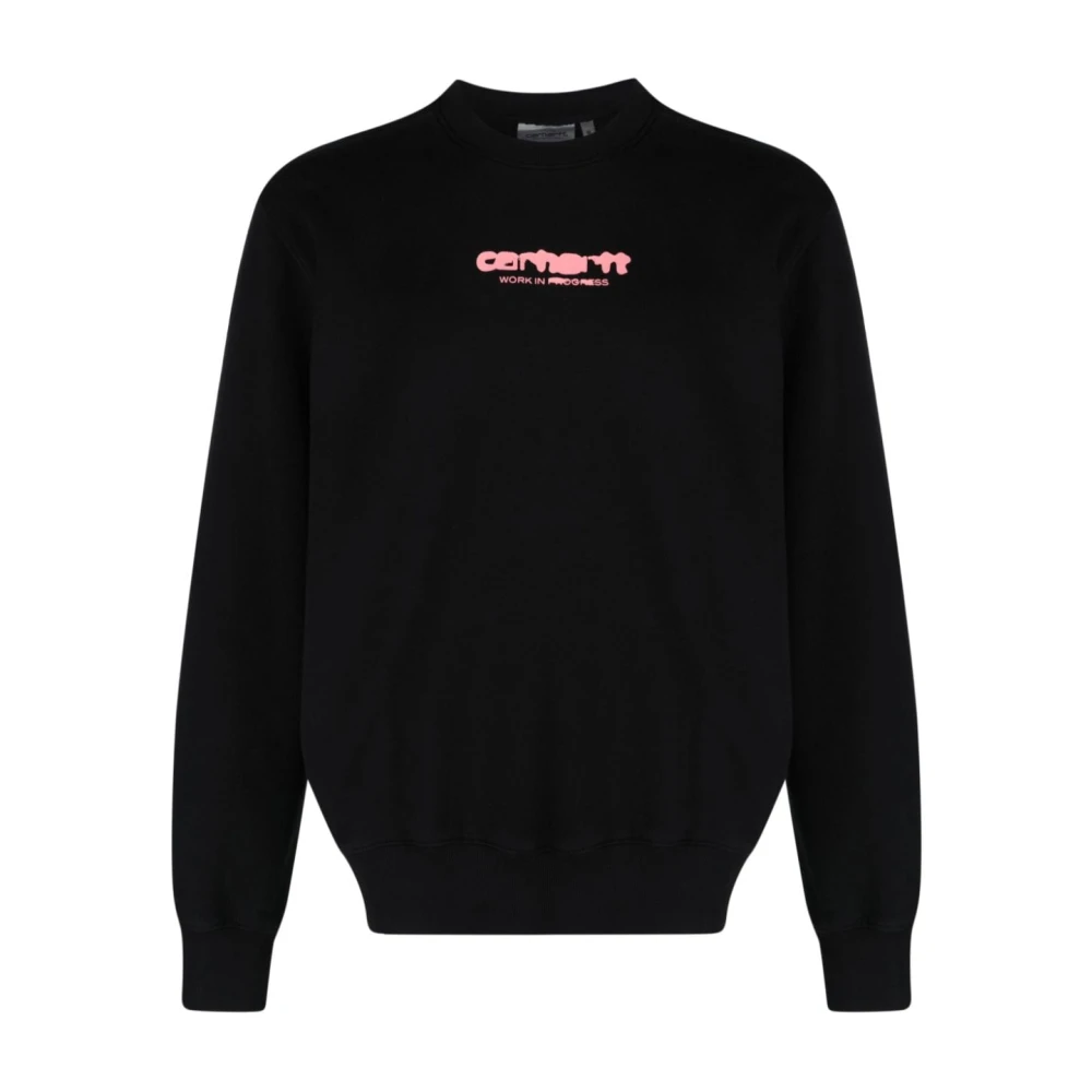 Carhartt WIP Zwarte Sweaters met Logo Print Black Heren