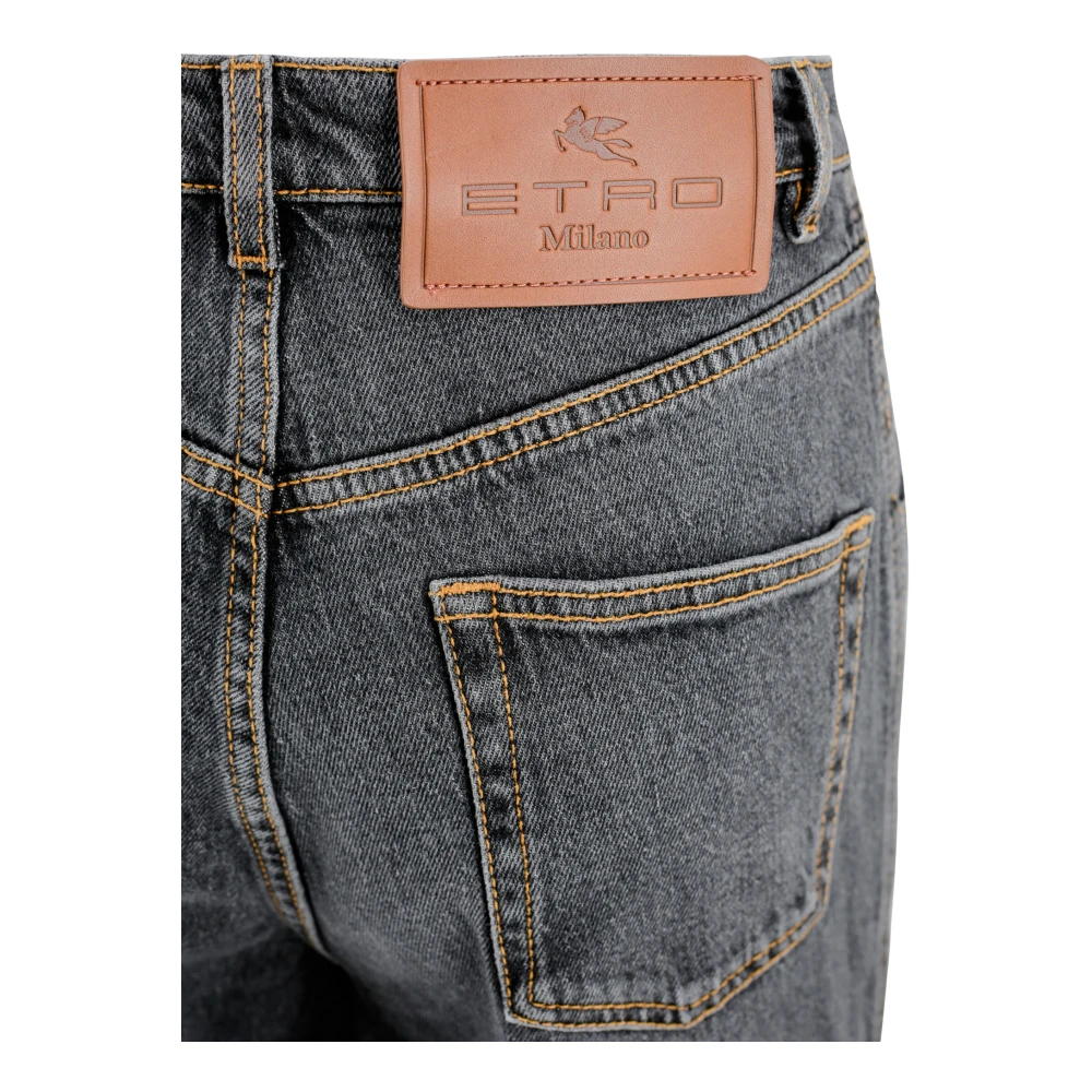 ETRO Flare-fit Gebruikt-effect Denim Jeans Blue Dames