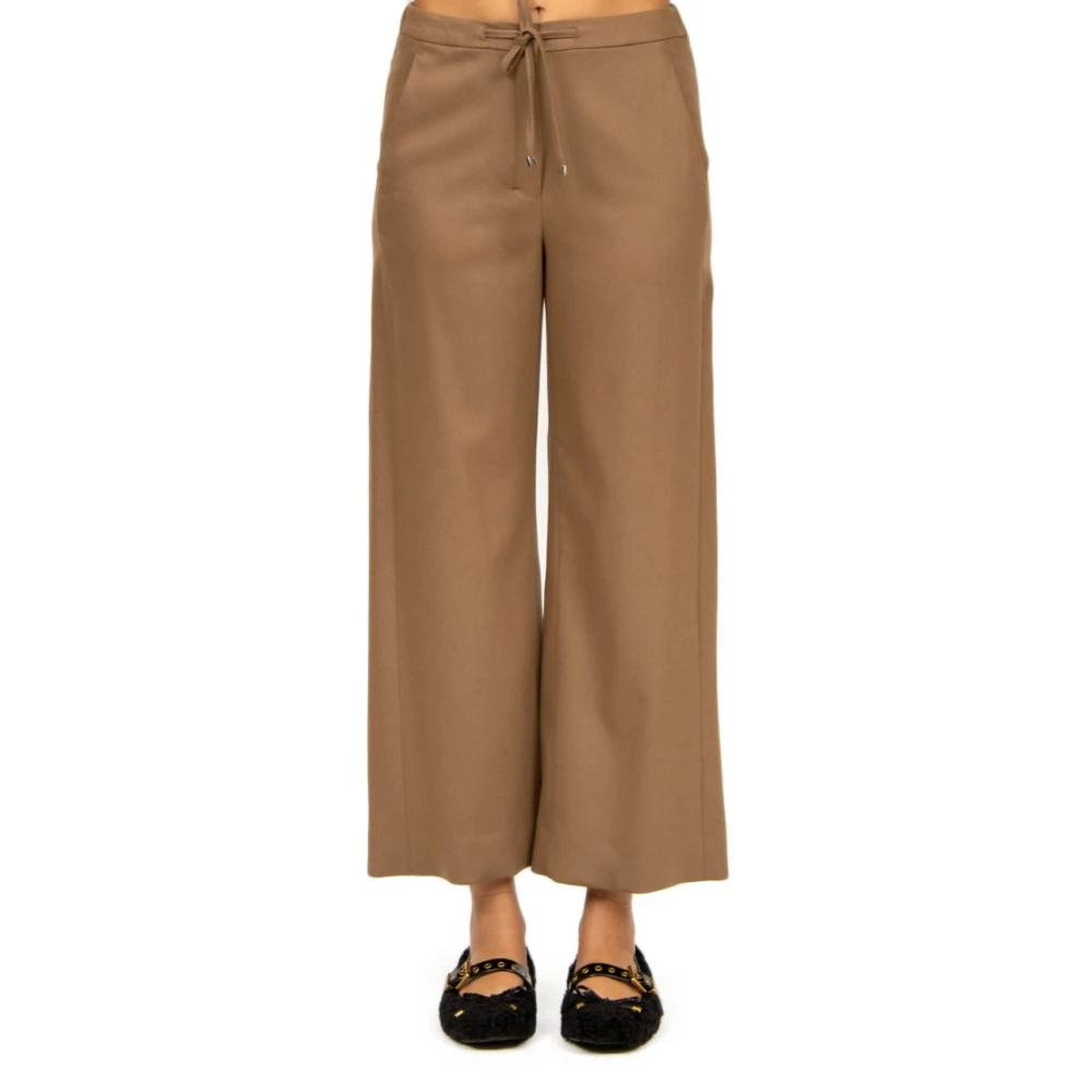 Max Mara Kameel Flanellen Joggingbroek Brown Dames