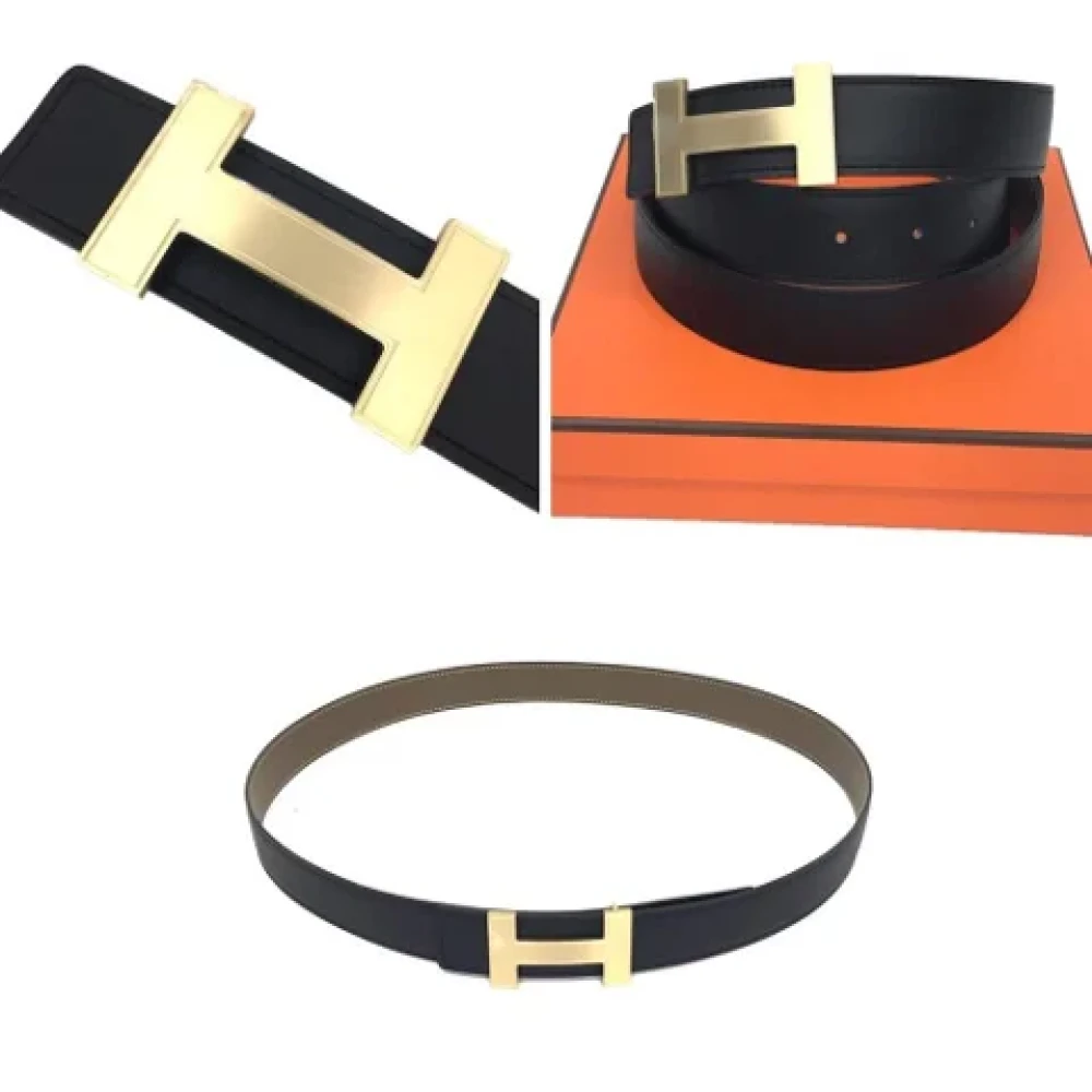 Hermès Vintage Pre-owned Leather belts Black Heren