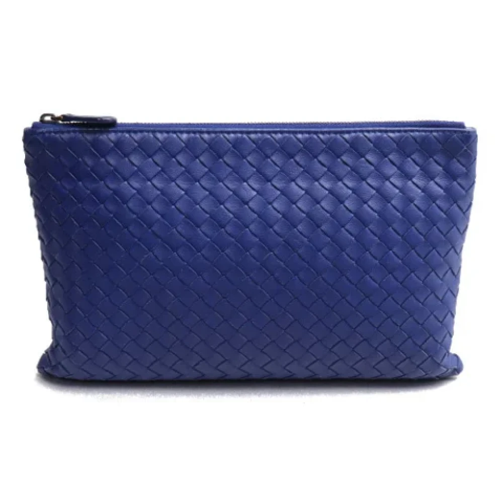 Bottega Veneta Vintage Pre-owned Leather clutches Blue Heren