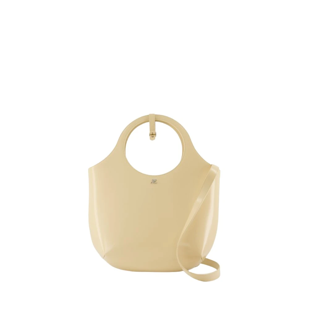 Courrèges Hobo bags Medium Holy Iced Shoulder Bag Leather Yellow in geel