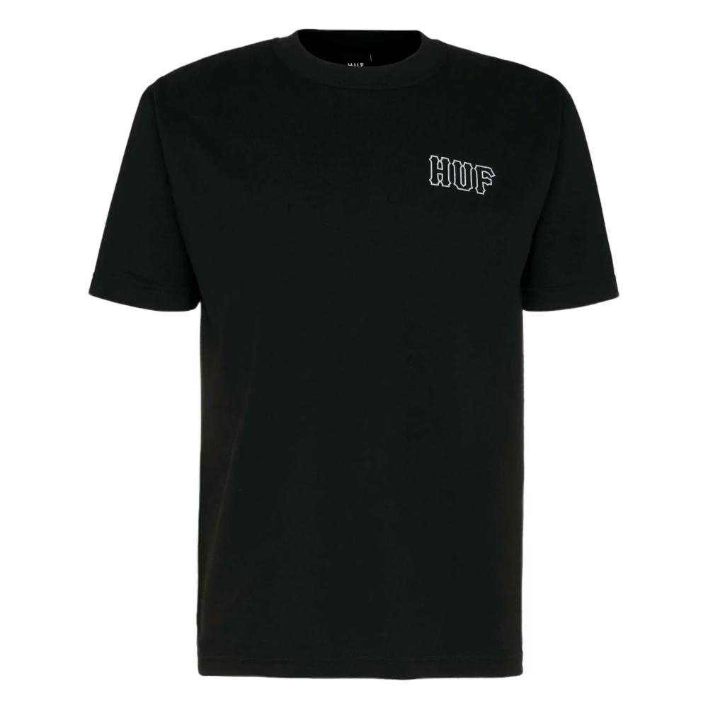 HUF Zwart Tee Set Crew Neck Logo Black Heren