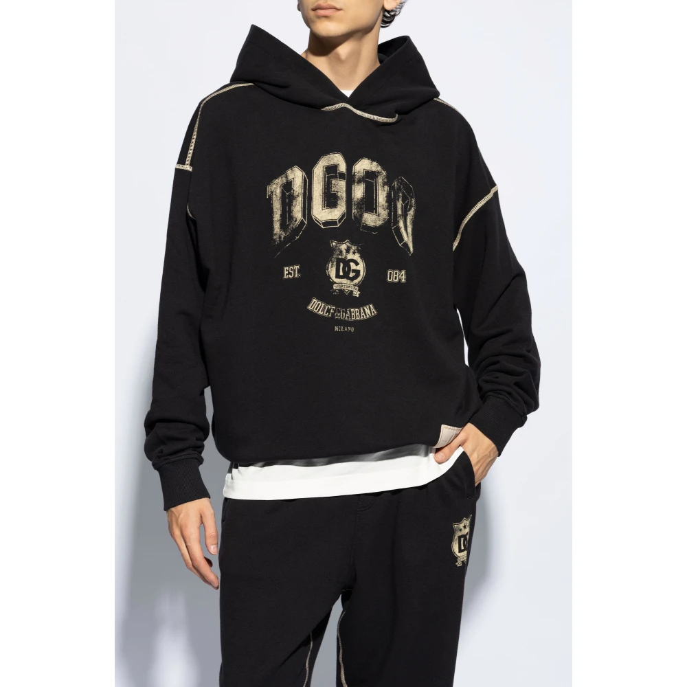 Dolce & Gabbana Sweatshirt met Print Black Heren