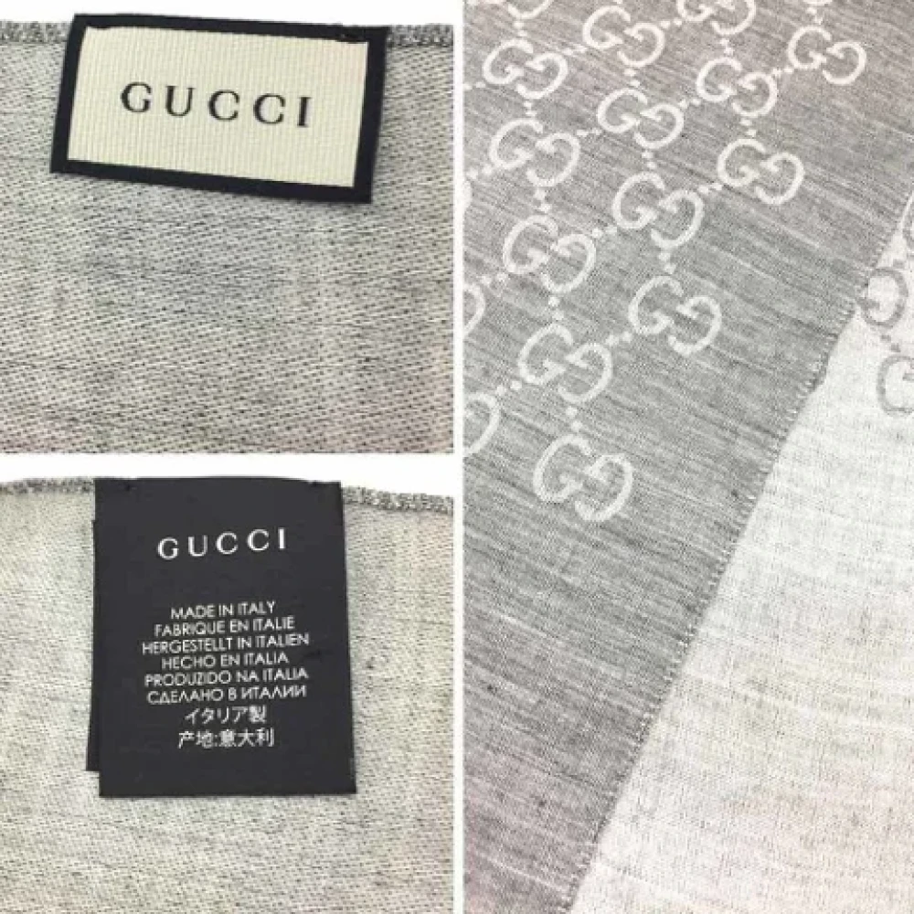 Gucci Vintage Pre-owned Wool scarves Gray Dames
