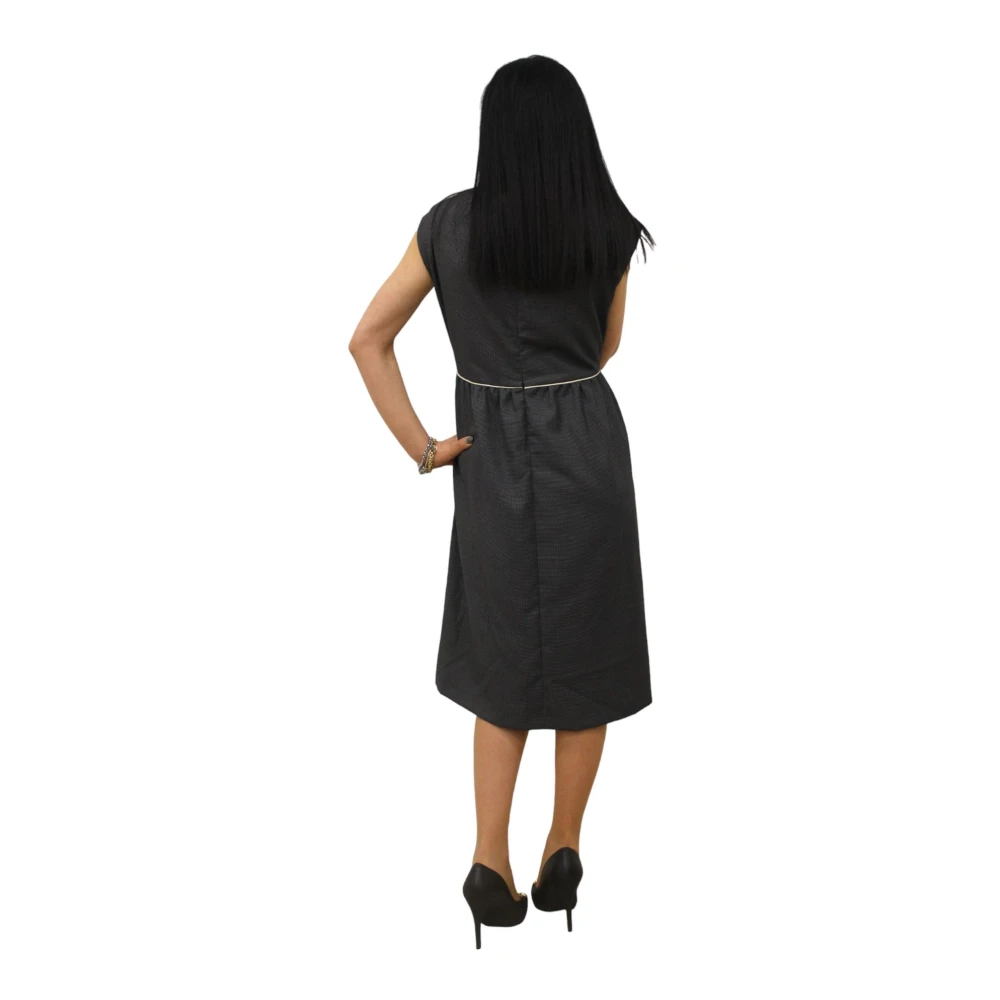 Alessia Santi Elegante Midi Jurk Black Dames