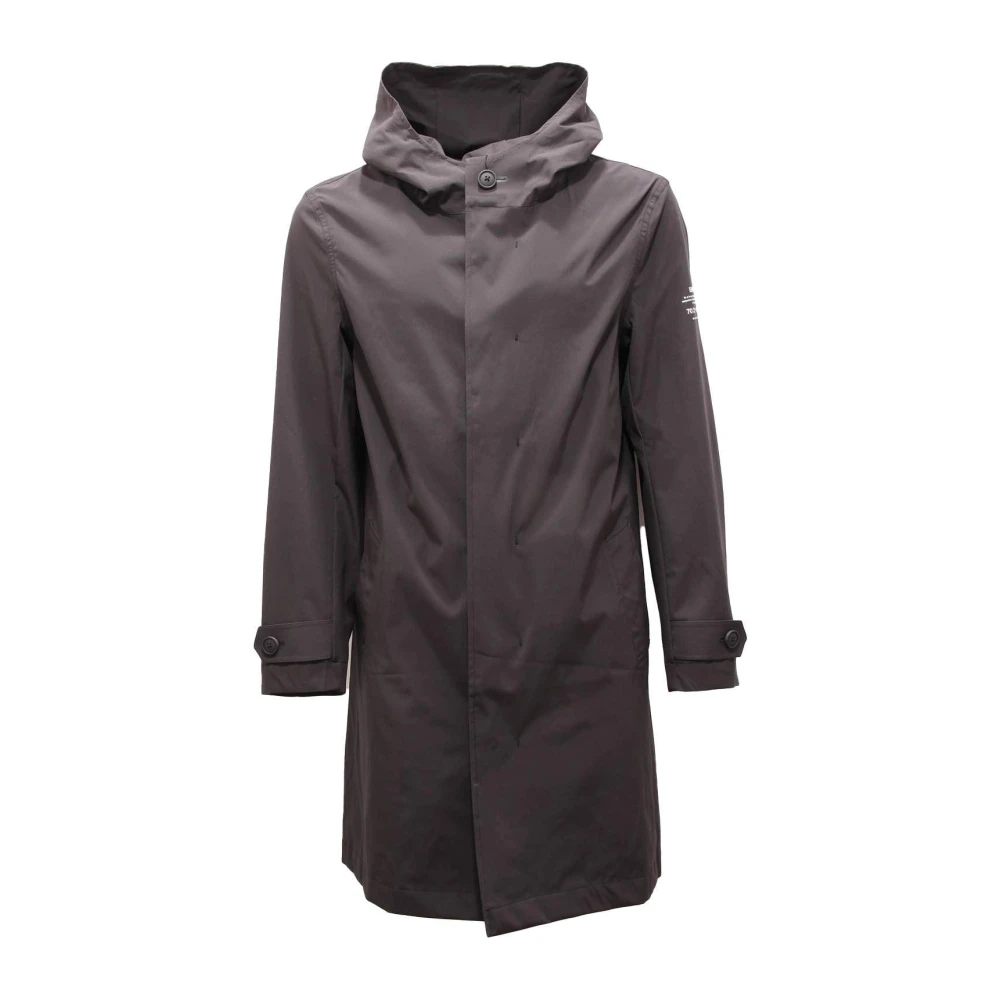 Ecoalf Men's Black Rain Jackets, L, Technical Jacket 319 Tranch Model