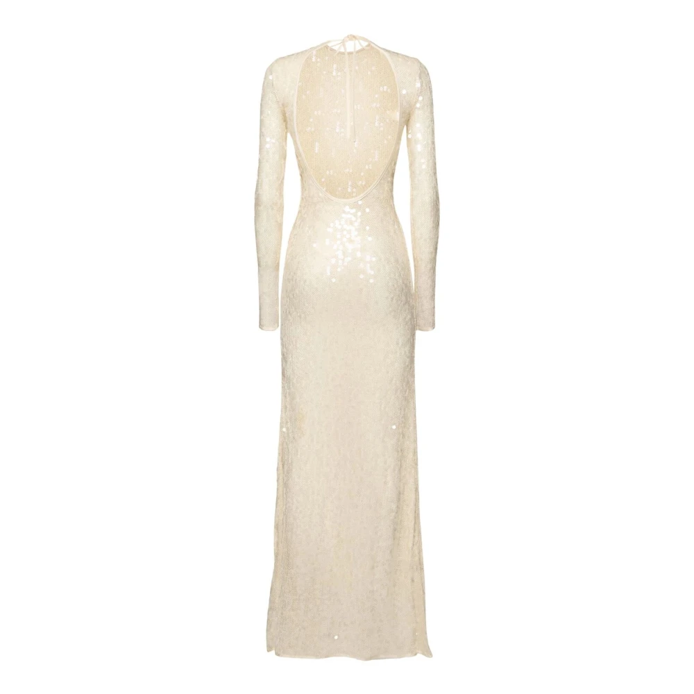 David Koma Witte Paillettenjurk met Open Rug White Dames
