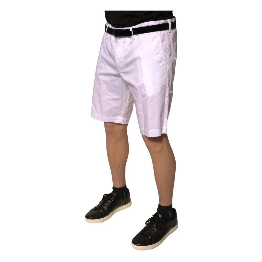 Dolce & Gabbana Witte Katoenen Chino Shorts met Zakken White Heren