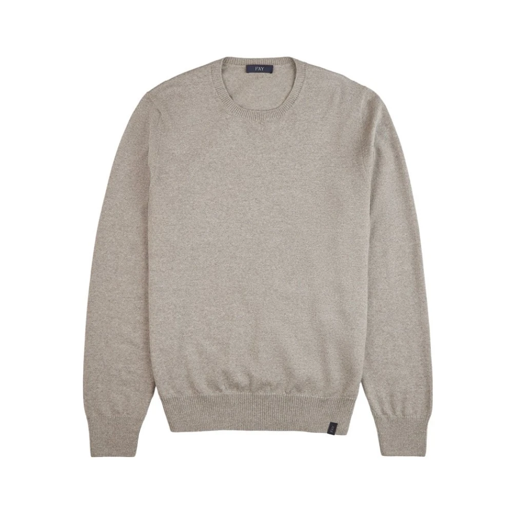 Fay Natuurlijke Wollen Trui Beige Heren