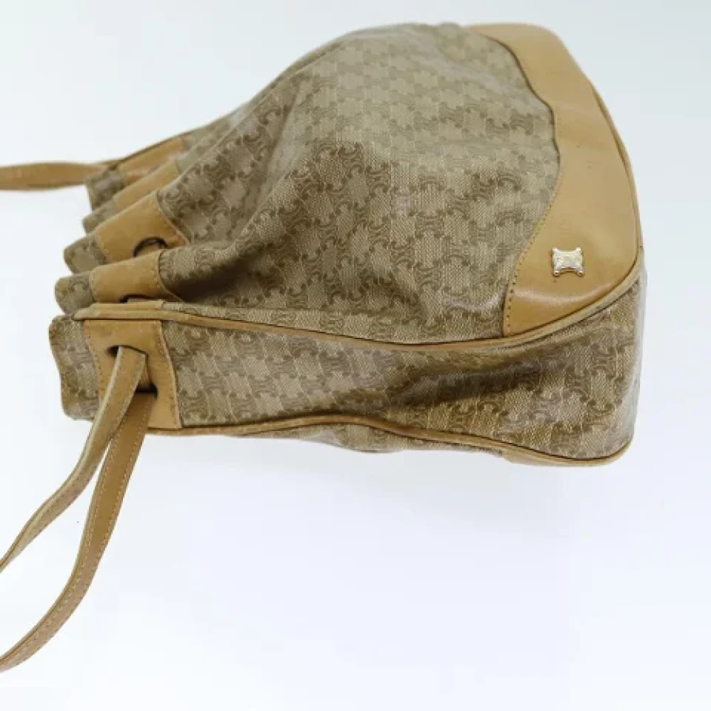 Celine Vintage Pre-owned Canvas shoulder-bags Beige Dames