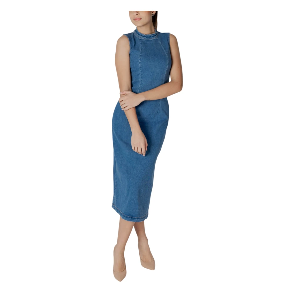 Vila Lange Jurken Collectie in Diverse Stoffen Blue Dames