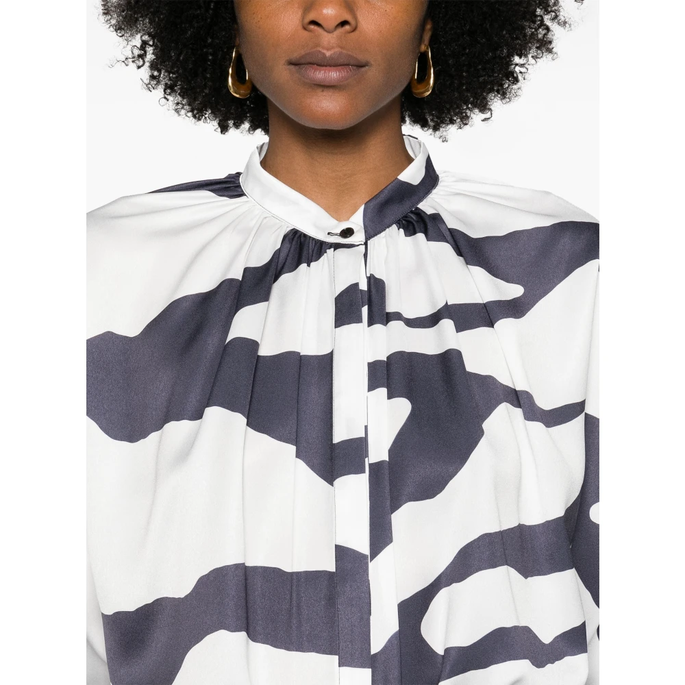 Lanvin Grafische Print Blouse met Japanse Inkt White Dames