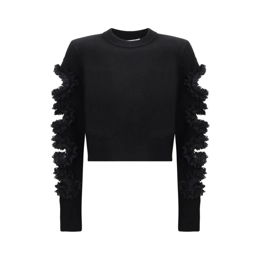 Self Portrait Kanten Cut-Out Detail Sweater Black Dames