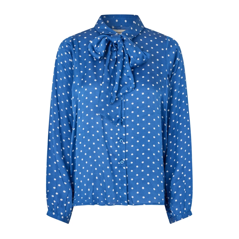 Lollys Laundry Elliell Shirt Dot Print Elegant Vintage Blue Dames
