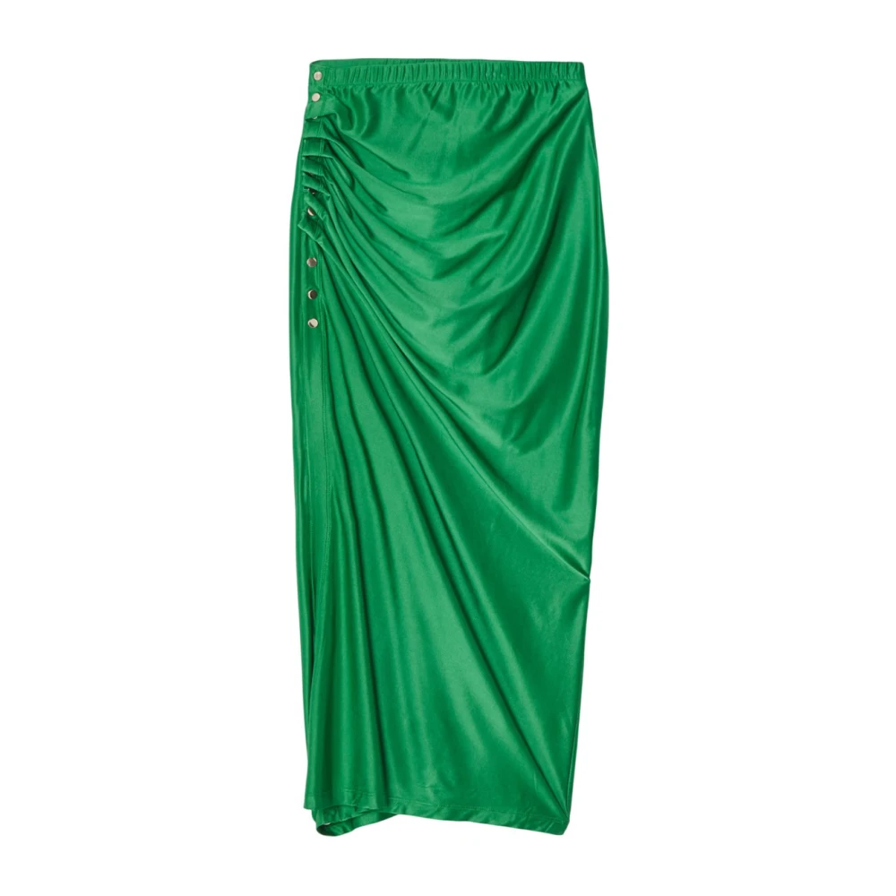 Paco Rabanne Elegante Gedrapeerde Lange Rok Green Dames