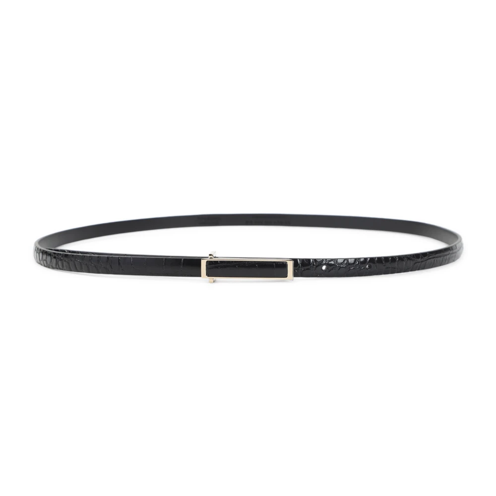 Tom Ford Women's Black Belts, 75 Cm, Soft Printed Croco Belt